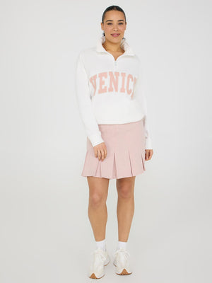 Pleated Mini Skirt Peach