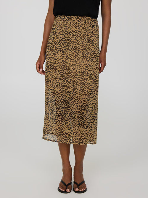 Leopard Print Midi Skirt
