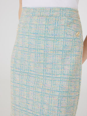 Jupe crayon en tricot bouclé Lt Blue