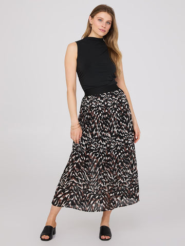 Animal Print Pleated Skirt Suzy Shier