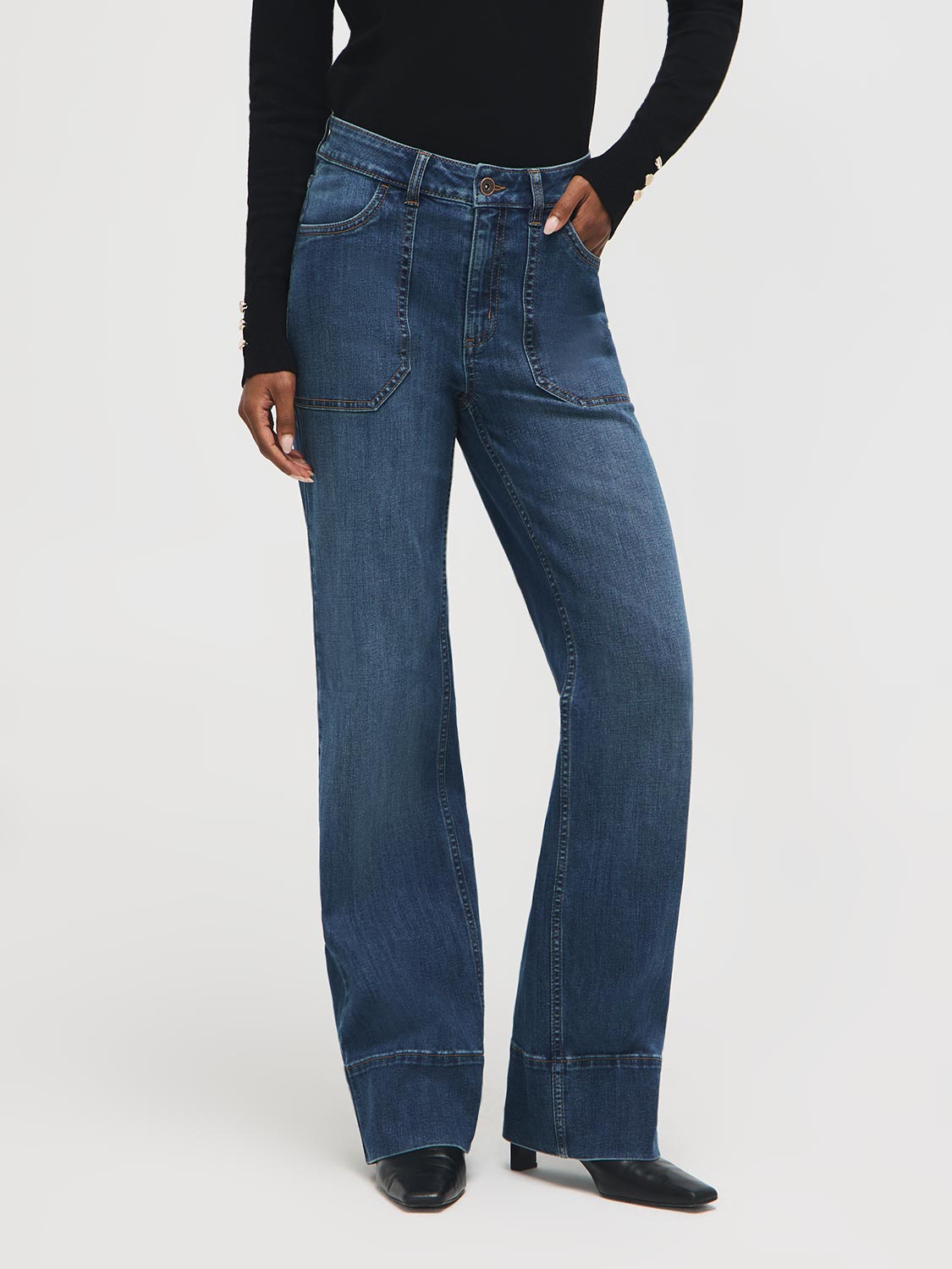 Cotton-Blend Straight Leg Jeans – Suzy Shier