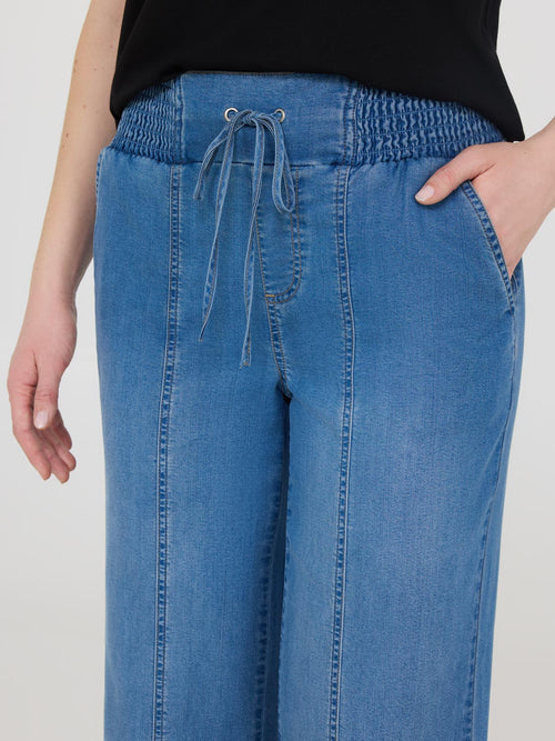 High-Waisted Wide Leg Denim Pants