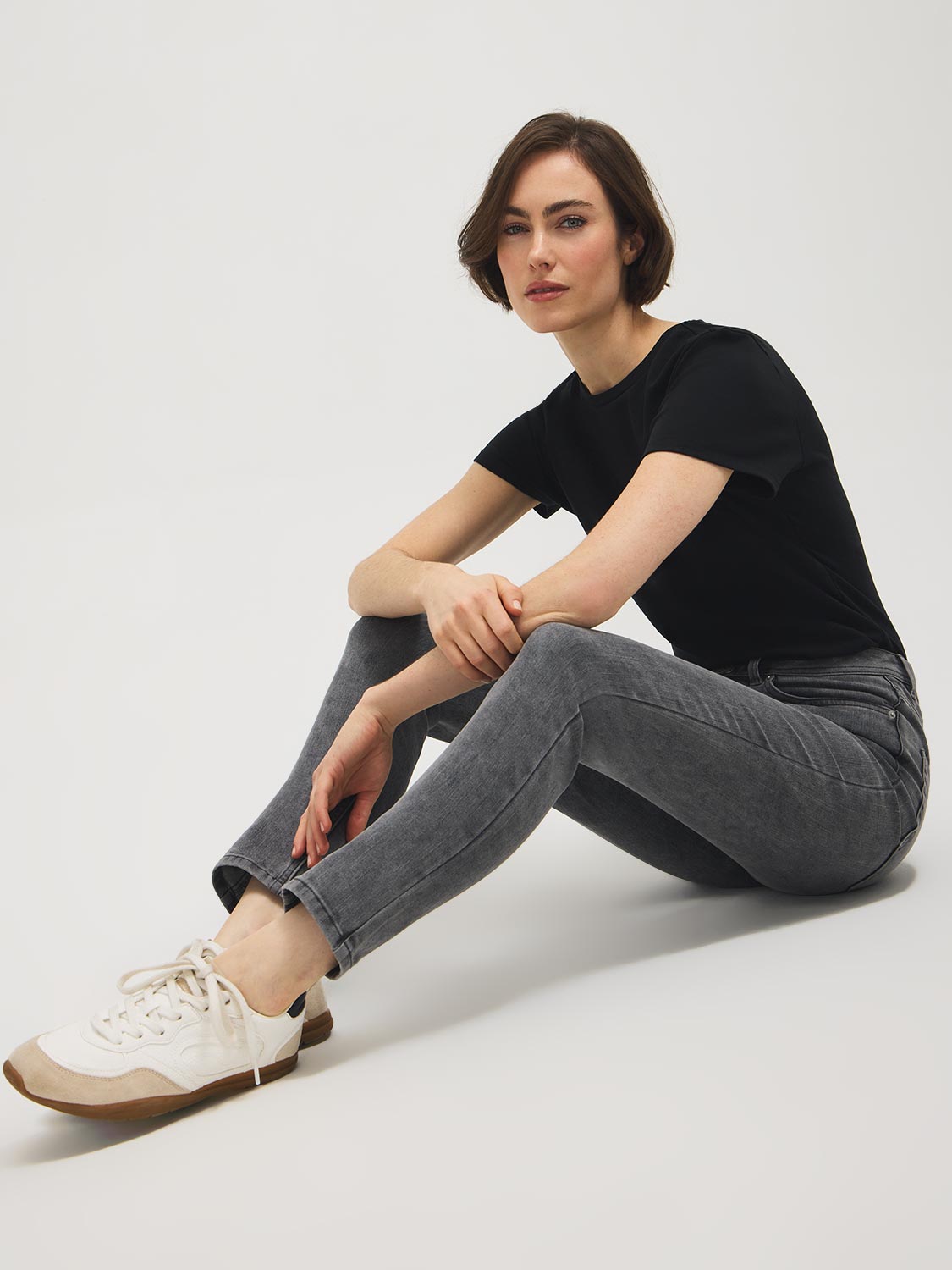 Cotton-Blend High-Waisted Skinny Jeans