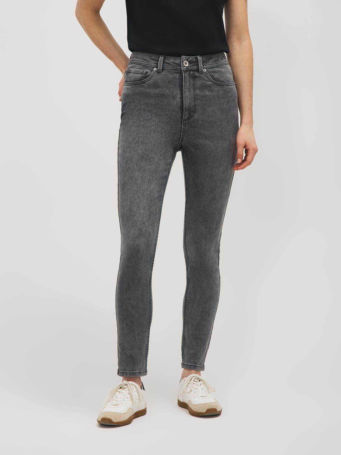 Cotton-Blend High-Waisted Skinny Jeans