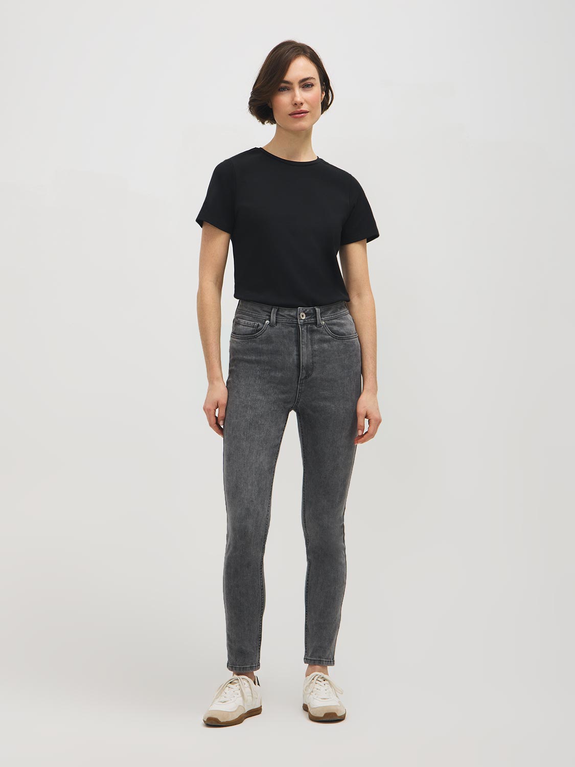 Cotton-Blend High-Waisted Skinny Jeans