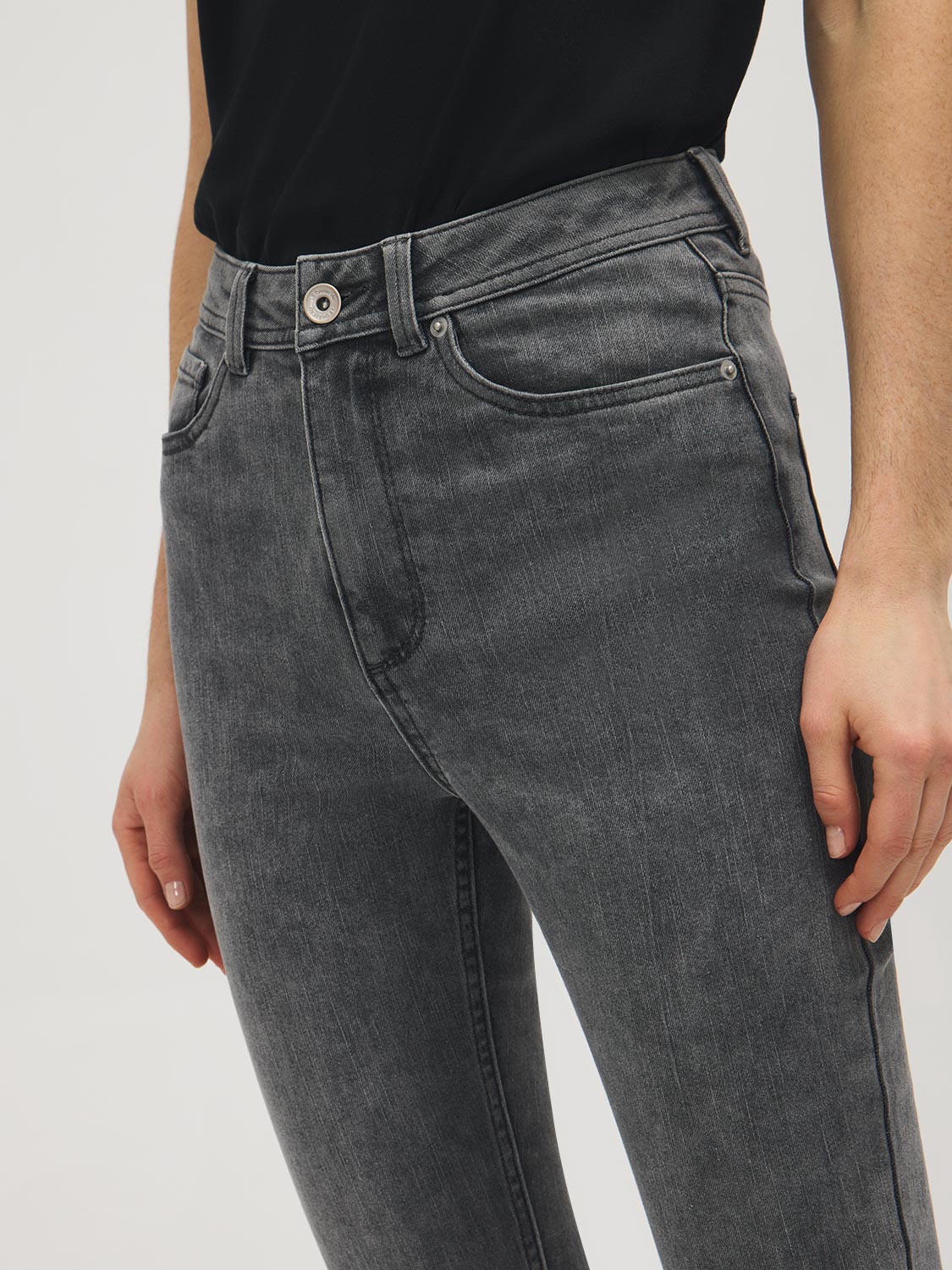 Cotton-Blend High-Waisted Skinny Jeans