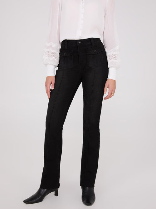 Pintuck Front Bootcut Jeans