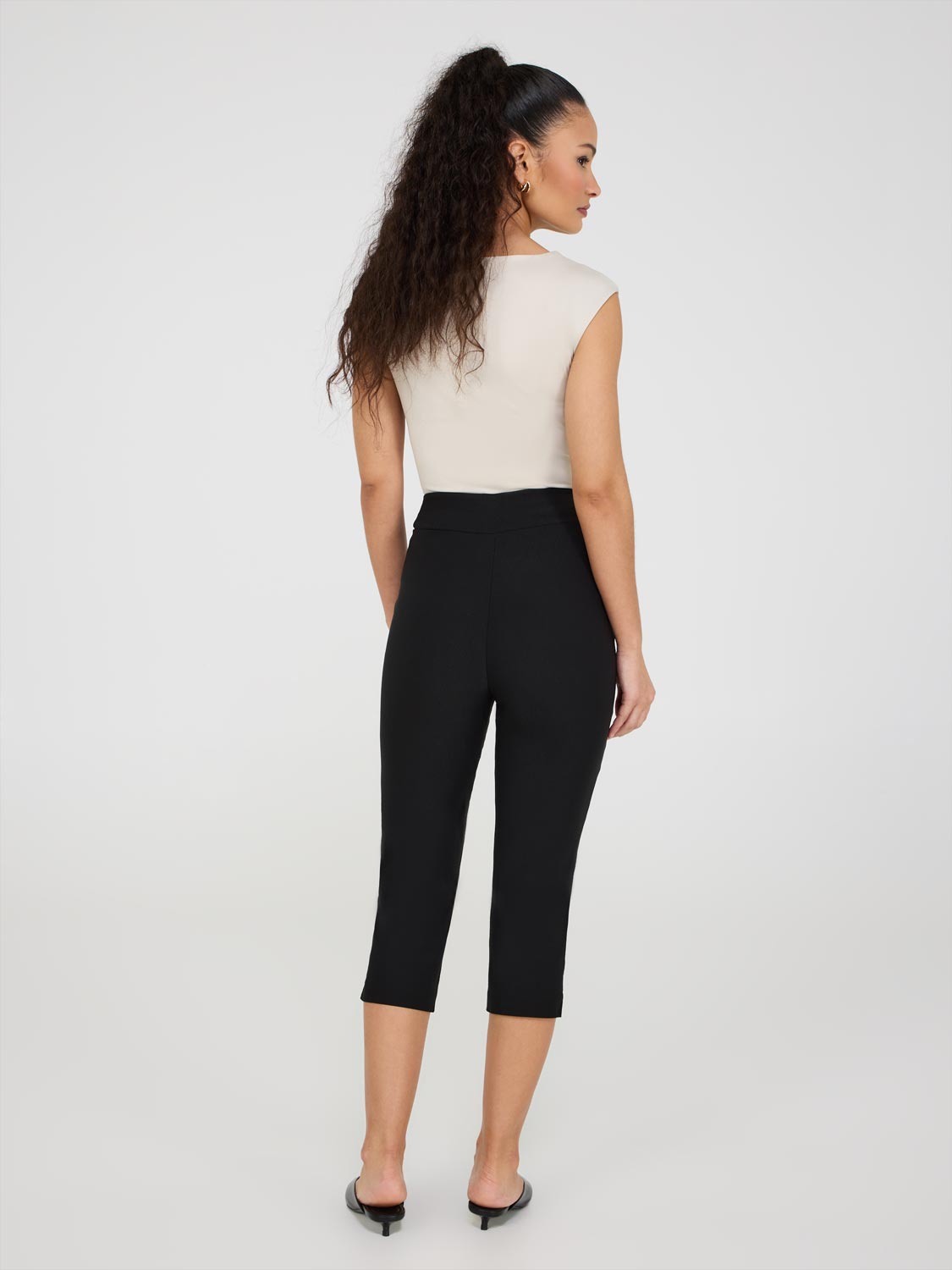 パンツ Siyazu SIPT7153 Comfort Line Capri Pants_Black Generic Coupon Discount Codes Flare Capri Pants for Women