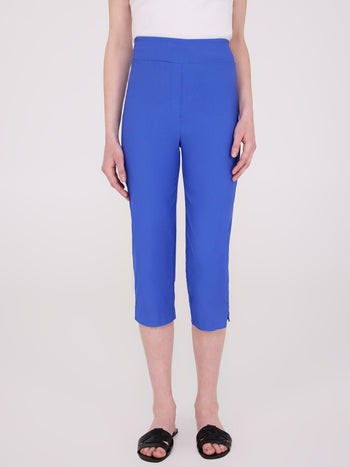 Capri Pants With Slit Hem Victoria Blue