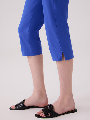 Capri Pants With Slit Hem Victoria Blue