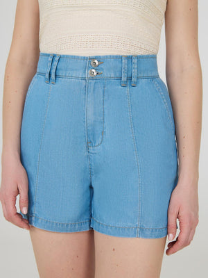 Short en jean avec nervures Md Denim Blasted