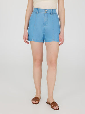 Short en jean avec nervures Md Denim Blasted