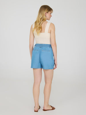 Short en jean avec nervures Md Denim Blasted