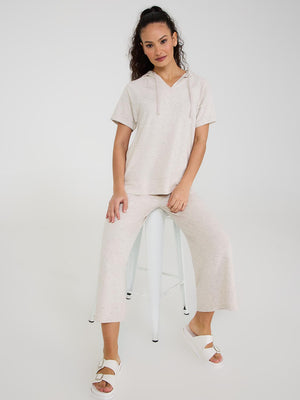 French Terry Gaucho Pants Oatmeal