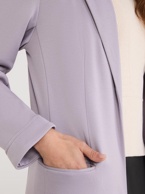 Notch Collar Open-Front Blazer