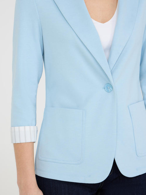 Striped Cuff Single-Breasted Blazer