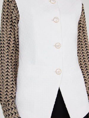 Button-Front Boucle Vest Pearl