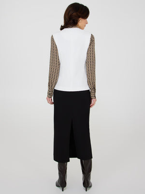 Button-Front Boucle Vest Pearl