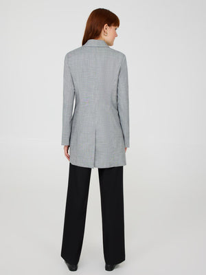 Open-Front Long Blazer Dk Grey