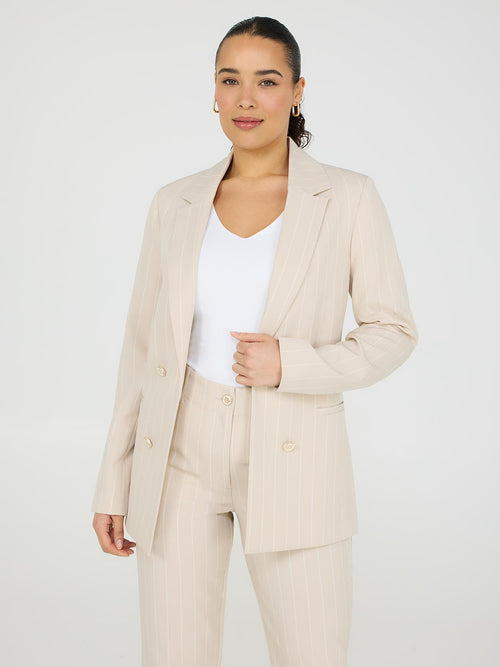 Striped Open Front Blazer