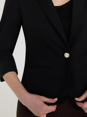Blazer à manches 3/4 à revers Black