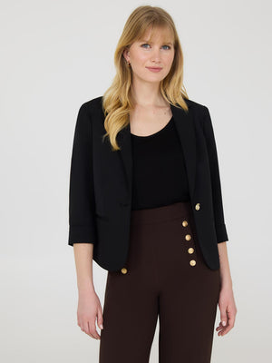 Blazer à manches 3/4 à revers Black