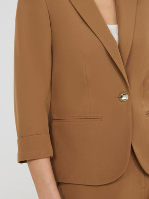 Blazer à manches 3/4 à revers Amber Brown
