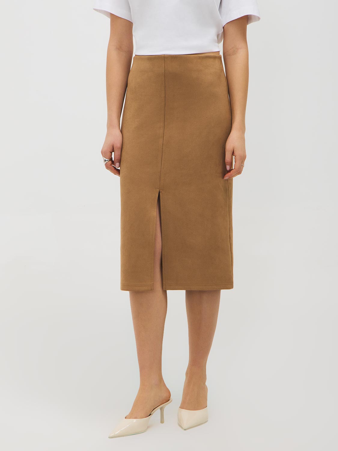 Faux Suede Pencil Skirt – Suzy Shier