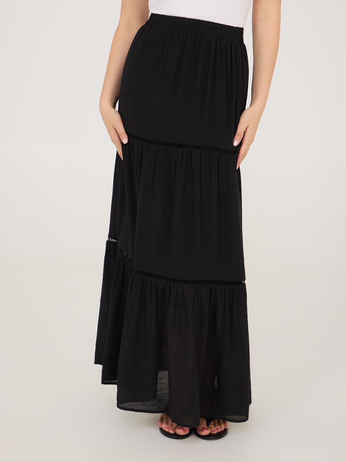 Lace Trim Maxi Skirt – Suzy Shier