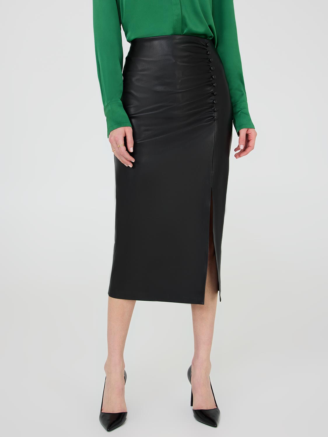 WOMEN SP INCISION SKIRT 完売品　しま HIGH WAIST BALLOON SLIT SKIRT