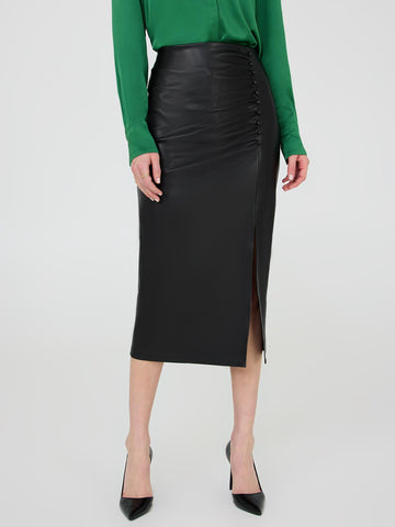 Exposed Zipper Front Pencil Skirt – Suzy Shier