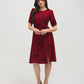 Floral Print Elbow Sleeve Midi Dress