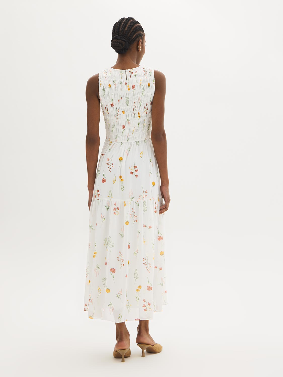 Floral Smocked Midi Dress