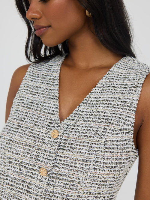 Bouclé Vest Jumpsuit
