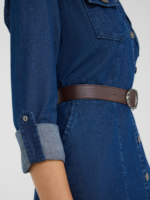 Denim Midi Shirt Dress