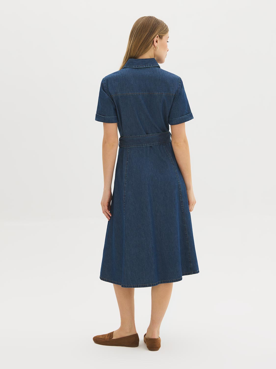 Cotton Denim Shirt Dress