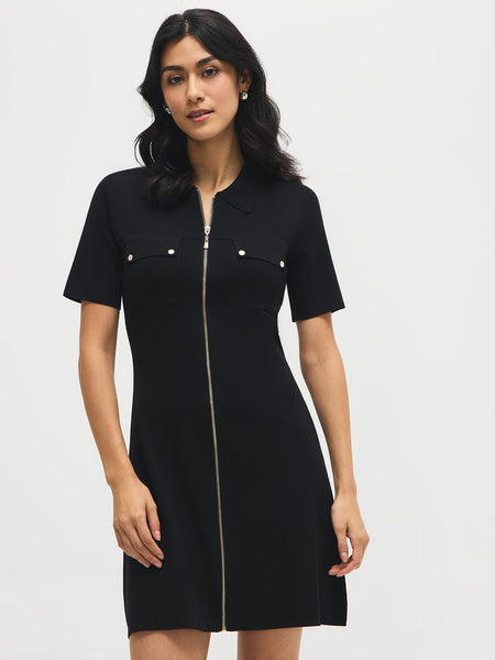 Zip-Front Mini Sweater Dress – Suzy Shier