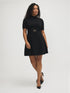 Mock Neck Fit & Flare Mini Dress Suzy Shier Mock Neck Fit & Flare Mini Dress Suzy Shier
