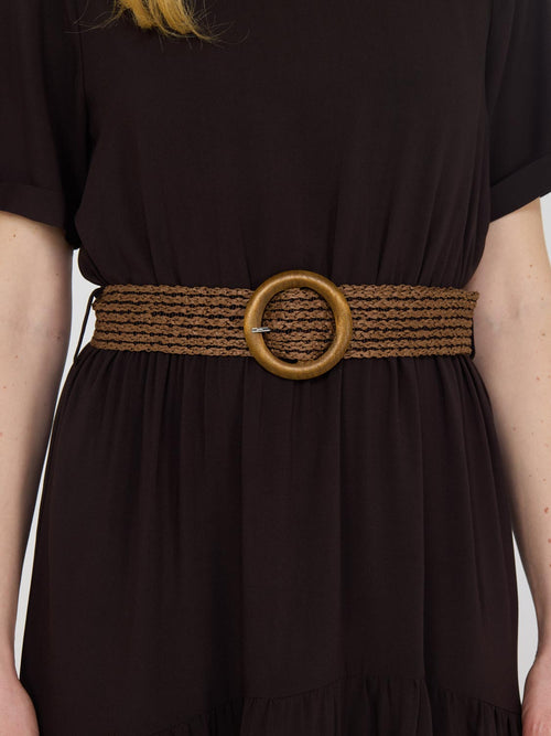 Short Sleeve Tiered Midi Dress
