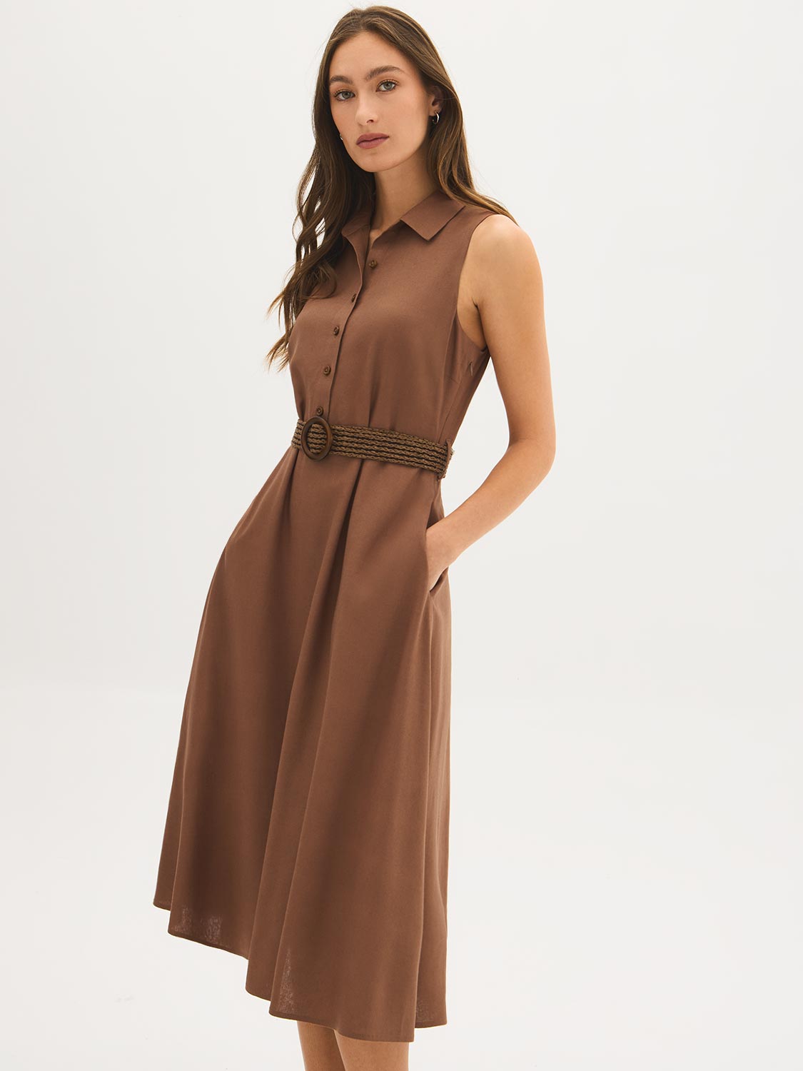 uo amber button down linen midi dress Amber Button Down Linen Midi Dress Glam York