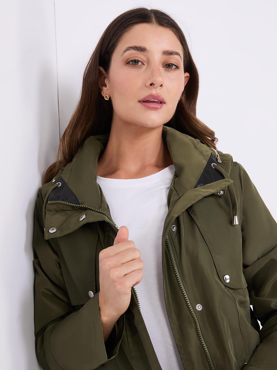 Hooded anorak coat best sale