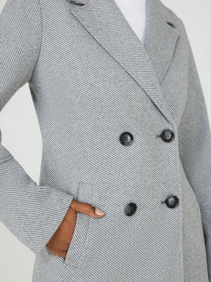 Double-Breasted Car Coat Grey