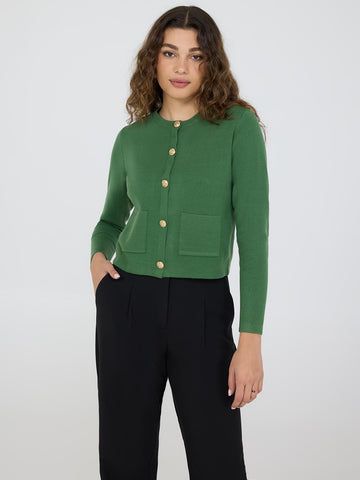 Cable Knit Cardigan - Button-Front | Suzy Shier Cable Knit Cardigan - Button-Front | Suzy Shier