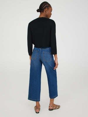 Cardigan boléro avec détails festonnés Black
