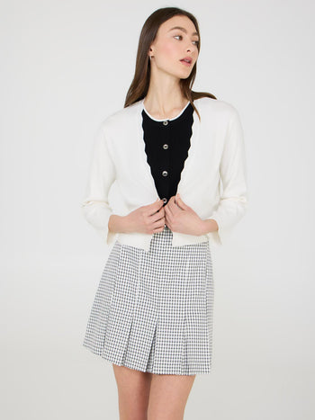 Cardigan boléro avec détails festonnés Pearl
