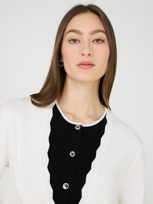 Cardigan boléro avec détails festonnés Pearl