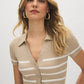 Striped Johnny Collar Sweater