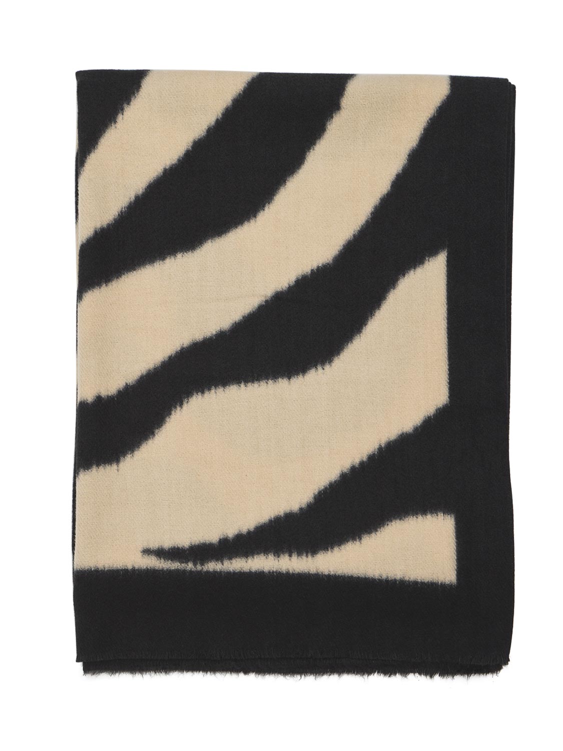 Black/Beige Soft Brushed Geo Pattern Scarf - Pattern Detail - Suzy Shier