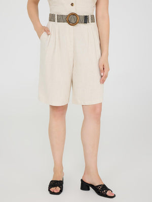 Pleated Linen Bermuda Short Makeup