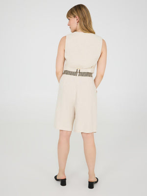 Pleated Linen Bermuda Short Makeup